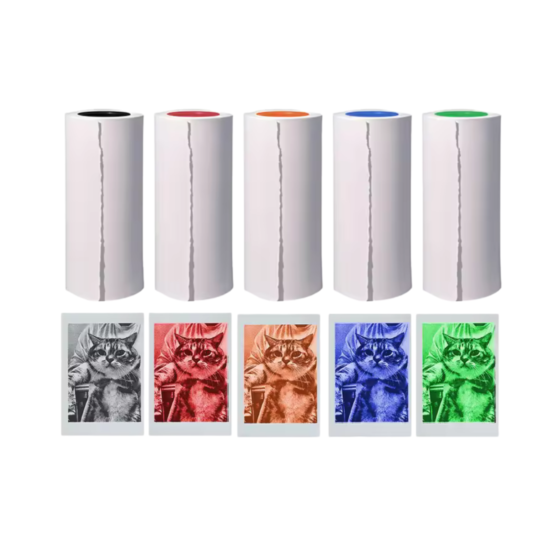 5 Rolls - (Multi-Colour) JettPress Ink-Less Print Rolls